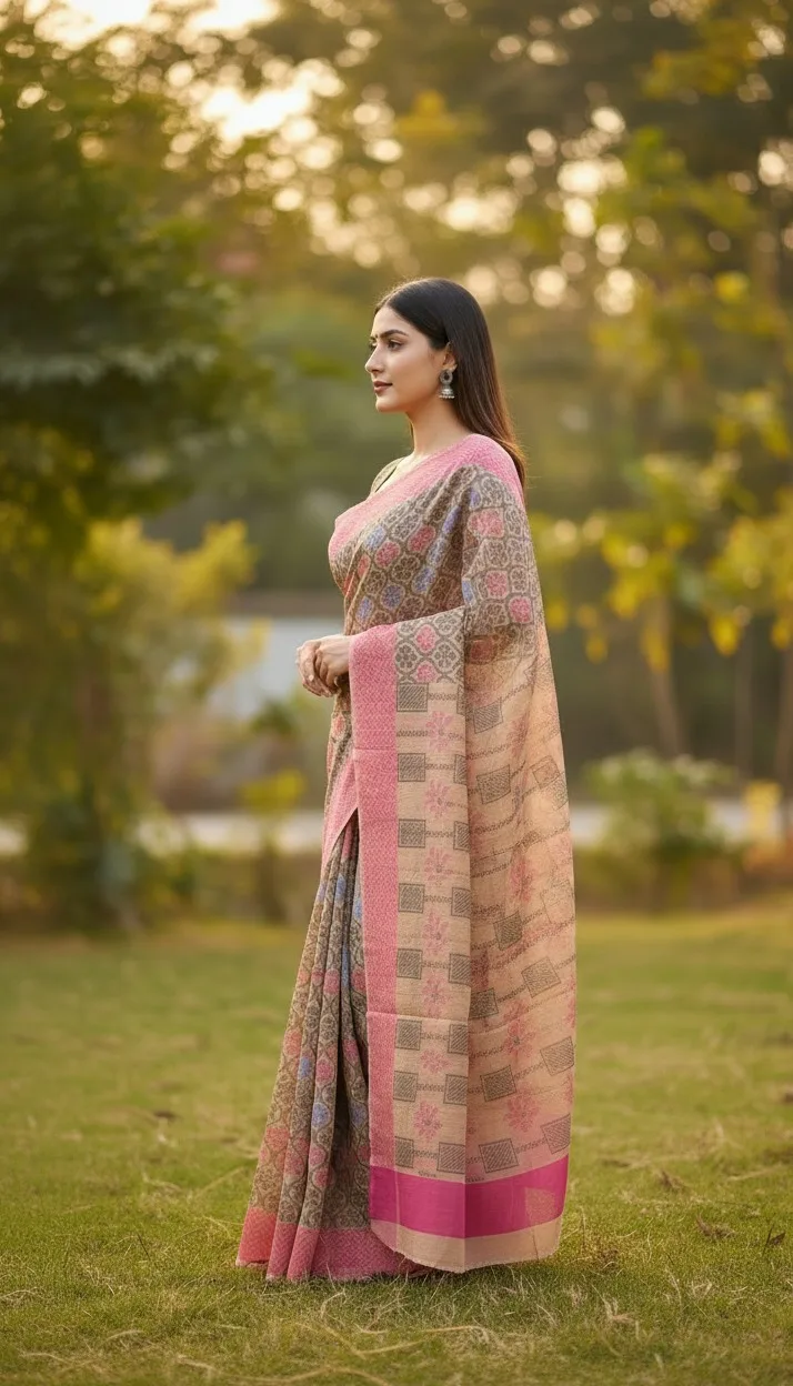 Cotton Plain saree